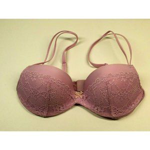 Victoria's Secret Women's Pink Lace Underwire Padded Demi Bra - Size 34B